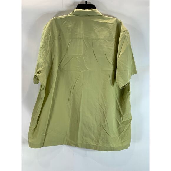 BANANA REPUBLIC Men's Green Solid Stretch Button-Up Short Sleeve Shirt SZ XL - Picture 2 of 10